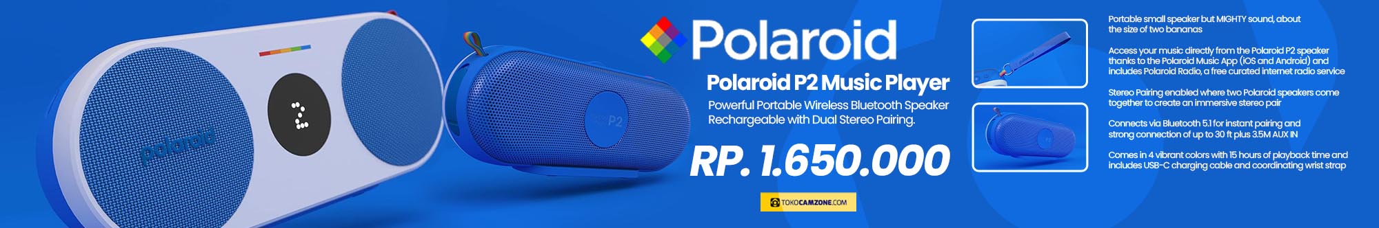 Polaroid P2 Portable Bluetooth Music Player